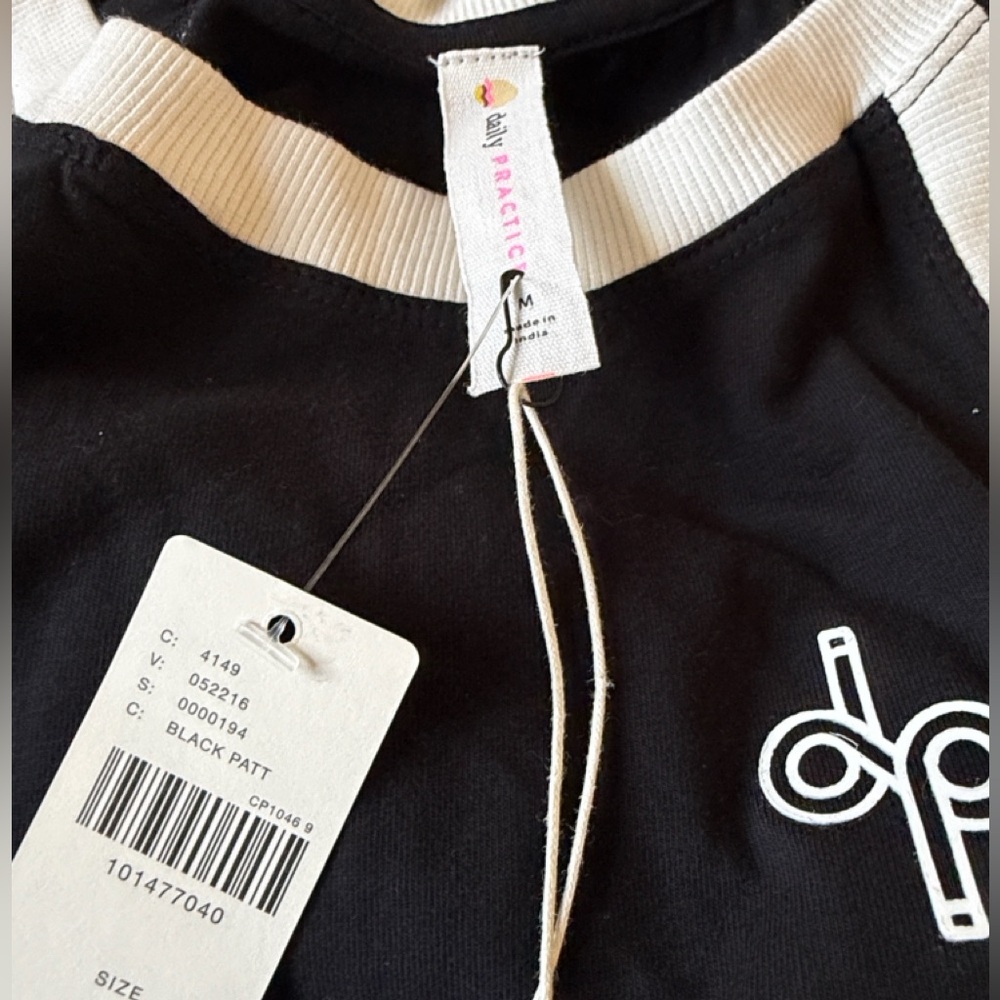 Anthropologie Daily Practice Dress Long Sleeve Ruching Black SIZE MEDIUM NEW - Picture 5 of 7